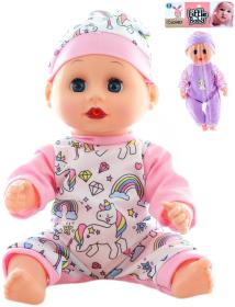 Panenka miminko 28cm batole v oblečku na baterie Zvuk 2 druhy