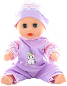 Panenka miminko 28cm batole v oblečku na baterie Zvuk 2 druhy