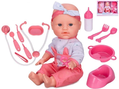Panenka miminko čůrající set s lékařskými doplňky na baterie Zvuk Panenka miminko čůrající set s lékařskými doplňky na baterie Zvuk