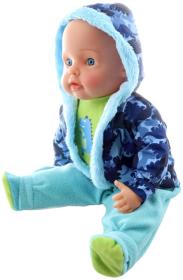 Panenka miminko velké kluk 50cm zimní modrý obleček s čepicí
