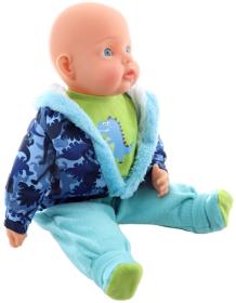 Panenka miminko velké kluk 50cm zimní modrý obleček s čepicí