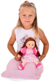 Panenka Sofinka hnědé vlásky 31cm měkké tělo na baterie mluví česky CZ Zvuk