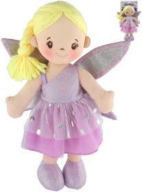 Panenka soft hadrová víla Fialka 40cm látková měkké tělo s křídly Panenka soft hadrová víla Fialka 40cm látková měkké tělo s křídly