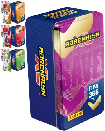 PANINI FIFA 365 2027 Adrenalyn XL sběratelské karty 46ks plechovka 4 barvy