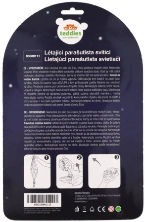 Parašutista figurka s padákem létající svítící na baterie Světlo 2 barvy