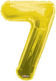 Party balonek nafukovací 86cm Číslice 7 zlatý velký foliový vzduch i helium Party balonek nafukovací 86cm Číslice 7 zlatý velký foliový vzduch i helium