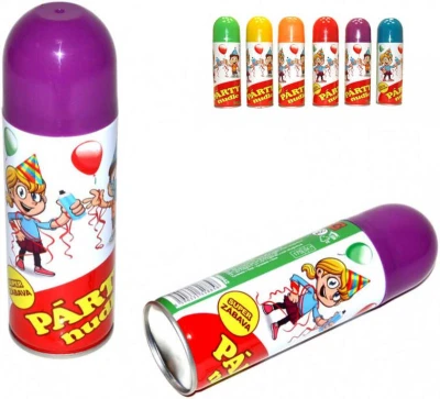 Party nudle ve spreji 250ml doplněk na KARNEVAL 6 barev Party nudle ve spreji 250ml doplněk na KARNEVAL 6 barev