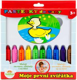 Pastelky do vany moje první zvířátka set 10ks s houbičkou smývatelné