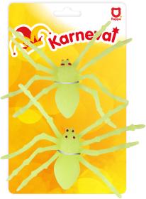 Pavouk 14cm halloween dekorace svítící ve tmě fosforeskuje set 2ks