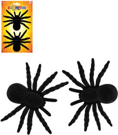 Pavouk černý 11cm halloween dekorace set 2ks na kartě