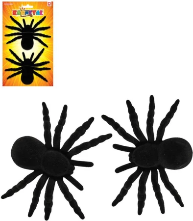 Pavouk černý 11cm halloween dekorace set 2ks na kartě Pavouk černý 11cm halloween dekorace set 2ks na kartě