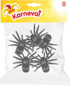Pavouk černý 11cm zvířátko set 5ks Halloween dekorace