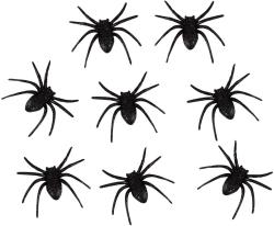 Pavouk černý třpytivý 6cm halloween dekorace set 8ks na kartě