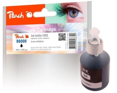 Peach Kompatibilní cartridge Brother CISS BT6000, černá pigment, PI500-180, 100ml Peach Kompatibilní cartridge Brother CISS BT6000, černá pigment, PI500-180, 100ml
