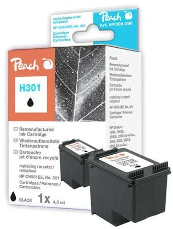 Peach Kompatibilní cartridge HP CC561EE, No.301, black, 5.7ml Peach Kompatibilní cartridge HP CC561EE, No.301, black, 5.7ml