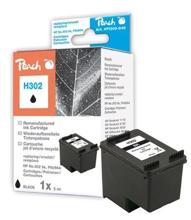 Peach Kompatibilní cartridge HP F6U66A, No 302, black, 6ml Peach Kompatibilní cartridge HP F6U66A, No 302, black, 6ml