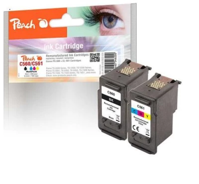 Peach Kompatibilní cartridge HP PG-560BK, CL-561C, CombiPack, black, colour, 1x8ml, 1x8,5ml Peach Kompatibilní cartridge HP PG-560BK, CL-561C, CombiPack, black, colour, 1x8ml, 1x8,5ml