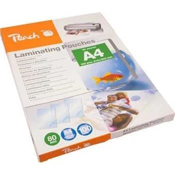 Peach Laminovací folie A4 (216x303mm), 80mic, lesklé, 100 ks Peach Laminovací folie A4 (216x303mm), 80mic, lesklé, 100 ks
