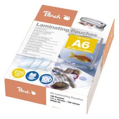 Peach Laminovací folie A6 Laminating Pouch (111x154mm), 125mic, 100ks Peach Laminovací folie A6 Laminating Pouch (111x154mm), 125mic, 100ks