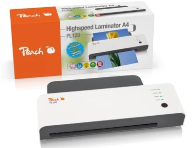 Peach Laminovačka Highspeed PL120, A4, 2x125 mic, funkce rychlého zahřátí Peach Laminovačka Highspeed PL120, A4, 2x125 mic, funkce rychlého zahřátí