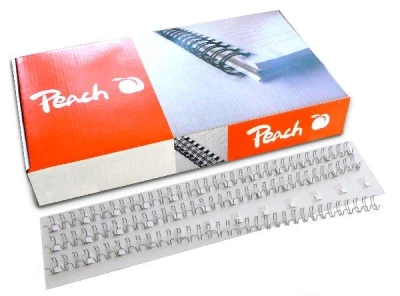Peach Vazací hřbet, drátěný, 3:1" 34 smyček, A4 6mm, 100ks, stříbrný Peach Vazací hřbet, drátěný, 3:1" 34 smyček, A4 6mm, 100ks, stříbrný