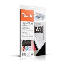 PEACH vazací zadní obaly, A4 250gsm, černé, vysoký lesk, 25 ks PEACH vazací zadní obaly, A4 250gsm, černé, vysoký lesk, 25 ks