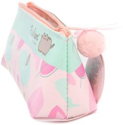 Penál holčičí kočka Pusheen dětské školní pouzdro s bambulkou