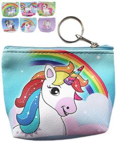 Peněženka dětská jednorožec 10,5x9cm na zip holčičí 8 druhů Peněženka dětská jednorožec 10,5x9cm na zip holčičí 8 druhů