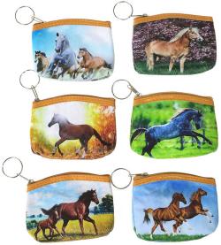 Peněženka dětská koníci 11x9cm na zip 6 druhů v sáčku