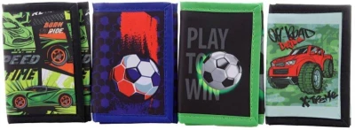 Peněženka dětská rozkládací 11,5x8cm na zip klučičí 4 druhy