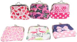 Peněženka holčičí barevná 9x9cm kovové zapínání koženka 6 druhů