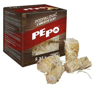 PEPO PE-PO podpalovač z dřevité vlny 32 ks PEPO PE-PO podpalovač z dřevité vlny 32 ks
