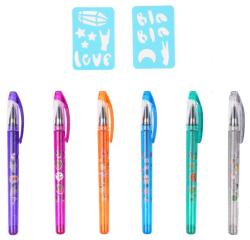Pera gelová tetovací kreativní set 6 barev voňavé se šablonami