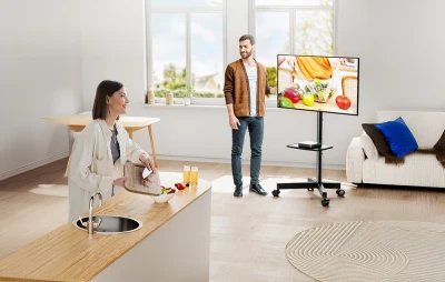 Perlesmith PSTVS13 černý televizní stojan na TV 37-75 palců