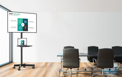 Perlesmith PSTVMC06 23-60" černý pojízdný TV stojan