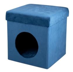 Pet Comfort Pelíšek pro kočku i psa samet 34 x 36 cm modrá