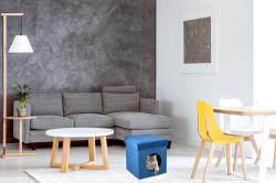 Pet Comfort Pelíšek pro kočku i psa samet 34 x 36 cm modrá