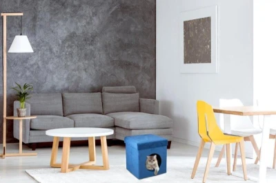 Pet Comfort Pelíšek pro kočku i psa samet 34 x 36 cm modrá