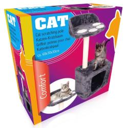 Pet Comfort Škrábadlo pro kočky s pelíškem dvoupatrové 68x30x30cm