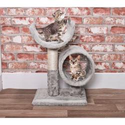 Pet Comfort Škrábadlo pro kočky s tunelem dvoupatrové 50 cm