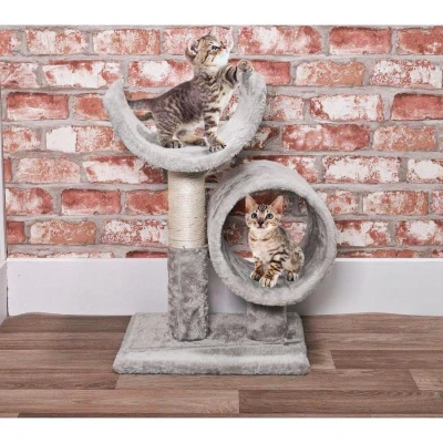 Pet Comfort Škrábadlo pro kočky s tunelem dvoupatrové 50 cm