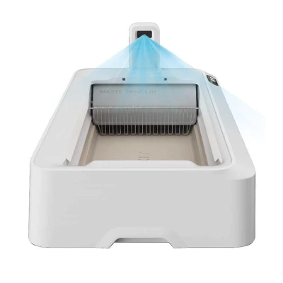 PetKit Purobot Crystal Duo bílo-šedý inteligentní samočisticí box pro kočky s AI kamerou