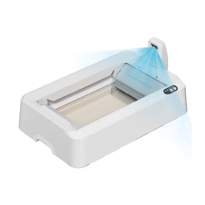 PetKit Purobot Crystal Duo bílo-šedý inteligentní samočisticí box pro kočky s AI kamerou