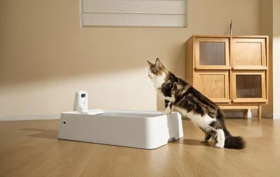 PetKit Purobot Crystal Duo bílo-šedý inteligentní samočisticí box pro kočky s AI kamerou