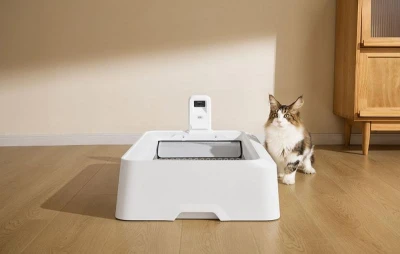 PetKit Purobot Crystal Duo bílo-šedý inteligentní samočisticí box pro kočky s AI kamerou