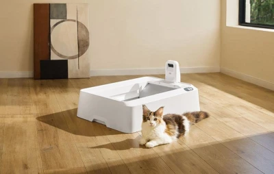 PetKit Purobot Crystal Duo bílo-šedý inteligentní samočisticí box pro kočky s AI kamerou