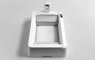 PetKit Purobot Crystal Duo bílo-šedý inteligentní samočisticí box pro kočky s AI kamerou