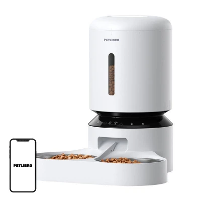 Petlibro Dávkovač krmiva Granary s dvojitou miskou, Wifi, 5 l (bílý)