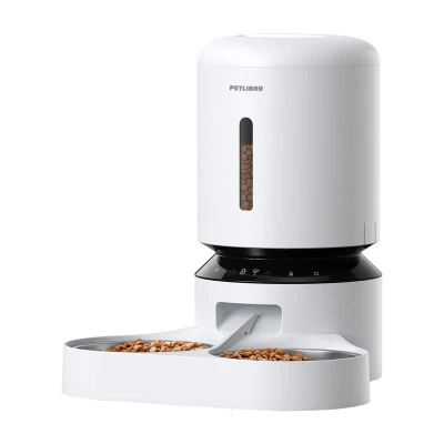 Petlibro Dávkovač krmiva Granary s dvojitou miskou, Wifi, 5 l (bílý)