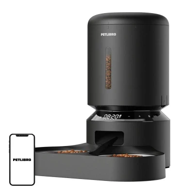 Petlibro Granary – dávkovač krmiva pro domácí mazlíčky, 5 l, s dvojitou miskou (černý)